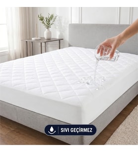 Adelya Mikrofiber Kapitone Fitted Full Kenar Su Sıvı Geçirmez Yatak Koruyucu Alez (120 x 200)