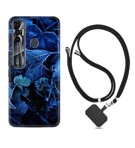 Tecno Spark 6 6 Go 8C 8 Pro 7 7 Pro Kılıf Boyun Askılı Silikon Blue Foid 1628