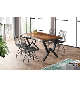 AGRON MASA VE TEL SANDALYE TAKIMI, SİYAH, 140x85