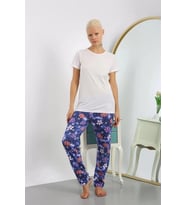 Kadın Pamuklu Alt Pijama Lacivert