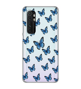 Xiaomi Mi Note 10 Lite Uyumlu Kelebek Desenli Şeffaf Telefon Kılıfı