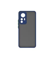 Xiaomi Mi 12T Pro Kılıf Zore Hux Düğme ve Kapak Zıt Renk Kılıf (Lacivert)