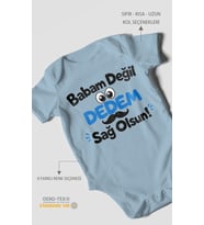 Babam değil, dedem sağolsun. Kısa Kollu Bebek Body %100 Pamuk