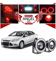 Ford Focus 3 Uyumlu, Universal Mercekli Led Angel Sis Farı, 76mm Kırmızı Renk