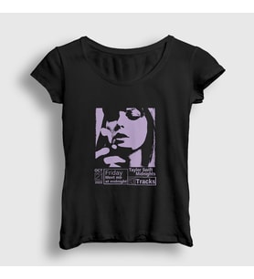 Presmono Kadın Siyah Midnights Taylor Swift T-Shirt 443589tt