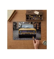 Sarı Nostaljik Araba Tasarımı 240 parça Ahşap Puzzle Ahşap Kutuda MP04279