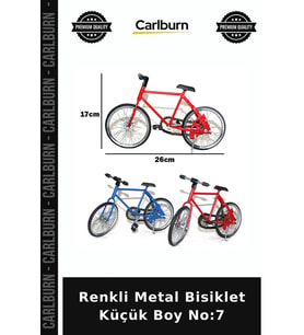 Özel Üretim Dekoratif Hediyelik Masaüstü Biblo Süs Eşyası Renkli Metal Bisiklet Küçük Boy No:7