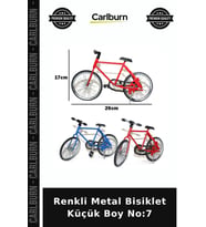 Özel Üretim Dekoratif Hediyelik Masaüstü Biblo Süs Eşyası Renkli Metal Bisiklet Küçük Boy No:7