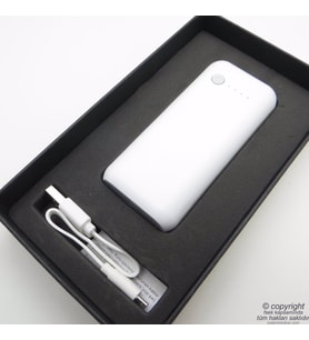 WG-55 Gri Kişiye Özel Powerbank 5200mAh/3.7V Fenerli Lithium Ion  İsme Özel Powerbank  Hediyelik Teknoloji Ürünü