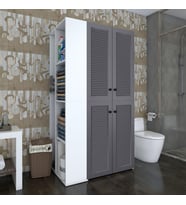 Kenzlife membran çamaşır-kurutma makinesi dolabı kapaklı foka sol gribyz 180*090*60 mebran kapak suntalam gövde banyo arkalıksız (Beyaz)