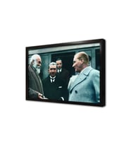 Atatürk Vatandaşı Dinlerken Çerçeveli Mdf Tablo