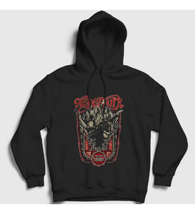 Presmono Unisex Siyah Let Rock Rule Aerosmith Kapüşonlu Sweatshirt 6837tt