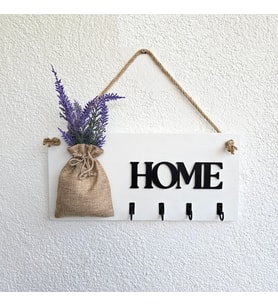 Lavanta Çiçekli Home Yazılı Anahtarlık