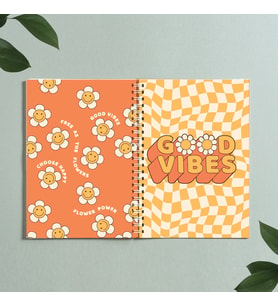 Good Vibes Papatya Defter Spiralli A5 96 Yaprak Çizgisiz Defter PYTKDFTR308