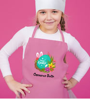BK Gift Kişiye Özel Paskalya Bayramı Pembe Çocuk Mutfak Önlüğü-9
