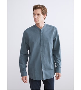 LCWAIKIKI Classic Yeşil Regular Fit Uzun Kollu Poplin Erkek Gömlek