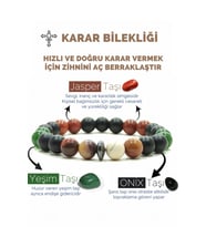 Karar Bilekliği Oniks Jasper Yeşim Hematit Doğal Taş Bileklik