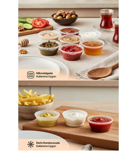 GOLCIA Mini 60 ml Mikrodalgaya ve Derin Dondurucuya Uygun Yıkanabilir 10'lu Saklama Kabı Seti