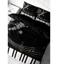 Piano 3d Pamuk Saten Çift Kişilik Nevresim Takımı