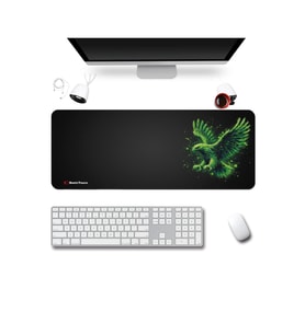 SonicTouch UltraGrand Siyah Neon Yeşili Kartal Dikişsiz Xxl Gaming Oyuncu Klavye Mouse Pad 40x90Cm