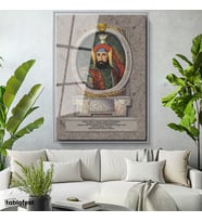 Gümüş Renk Metal Çerçeveli Tamperli Cam Tablo Sultan I Ahmed Portresi Osmanlı Tablosu Duvar Dekoru