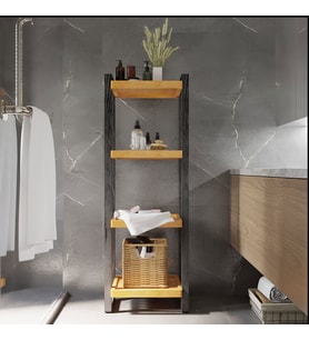 Şiraz 4 Katlı Dekoratif Banyo Rafları,Havlu Düzenleyici, Banyo,Spa Rafları