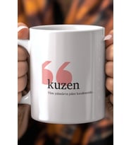 Kuzene Hediye Esprili 330ml Baskılı Beyaz Seramik Kupa Bardak