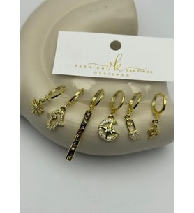 Vip 6'lı Gold Küpe - 25-vip177