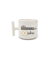 Prensesler De Nah Çeker Baskılı Beyaz Kulplu T Kupa - Komik Hediye Bardak Fincan Mug