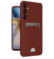 Newface Samsung Galaxy A55 5G Kılıf Kelvin Kartvizitli Silikon - Bordo