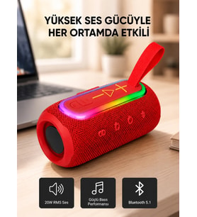 Mavi Taşınabilir Bluetooth Hoparlör Kompakt Tasarım Ve Güçlü Ses