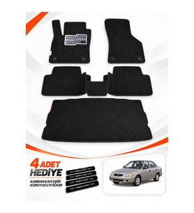 HYUNDAİ ACCENT ADMİRE (1999-2005) Uyumlu EVA Oto Paspas Bagaj Paspası Dahil Siyah