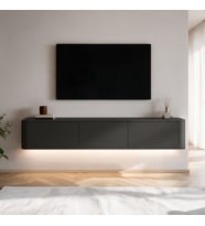 İnarch Dizayn Yoyo LED Işıklı Duvara Monte TV Sehpası - 3 Kapaklı Modern Tv Konsolu;