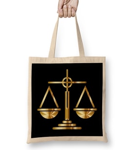Law Balance Avukat Hukuk Bez Çanta Uzun Saplı
