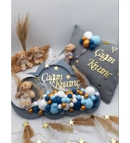 Bulut Model Bebek Kapı Süsü ve Yastığı (Ledli)
