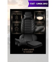 fiat linea 2012 Koltuk ve Kılıf uyumlu Yastık Lüks Siyah Minder 2 Minder 2 Yastık