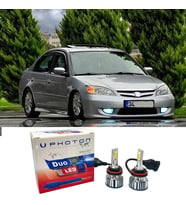 Honda Civic Vtec 2 ES7 Led Xenon Kısa Far Ampulü HB4 Duo Yeni Seri Beyaz 2004-2006