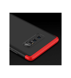 Samsung Galaxy Note 8 Uyumlu Kılıf Zore Ays Kapak (Siyah-Kırmızı)