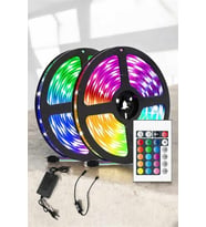 Yeni Nesil RGB LED'li 10Metre Şerit Led Kumandalı Şarj Edilebilir