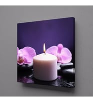 TEK BEYAZ MUM KANVAS TABLO 30x30cm (Karışık)