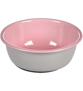 Fl Nell Boyalı Çelik Mama Kabı, Antıslıp, Gri-Pembe, 250Ml
