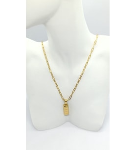 Ataç Zincirli Gold Külçe Kolye