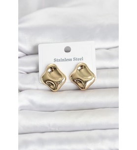 316L Çelik Gold Renk Plaka Model Kadın Küpe TJ-BKP11818
