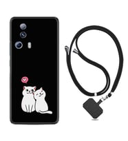 Xiaomi Mi 13 Lite Kılıf Silikon Boyun Askılı İpli Desenli Silikon Love Cats 1690