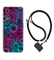 General Mobile GM 21 Pro GM 22 Pro Plus Kılıf Boyun Askılı Silikon Colurful Mandala 1667
