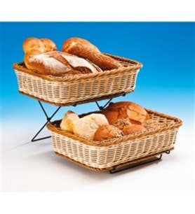 2 KATLI TELLİ STANDLI HASIR SEPET