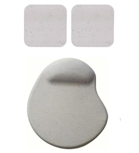 Oval Gri Kum Desen Bilek Destekli Mouse Pad + 2 Adet Kupa Fincan Bardak Altlığı Altlık Set