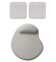 Oval Gri Kum Desen Bilek Destekli Mouse Pad + 2 Adet Kupa Fincan Bardak Altlığı Altlık Set