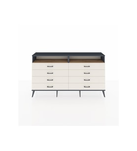 Arges Konsol 2 Raflı 8 Çekmeceli  176x30x99 Antrasit-Çam/Aytaşı