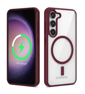 Galaxy S22 Kılıf Magsafe Wireless Şarj Özellikli Silikon Zore Ege Kılıf (Bordo)